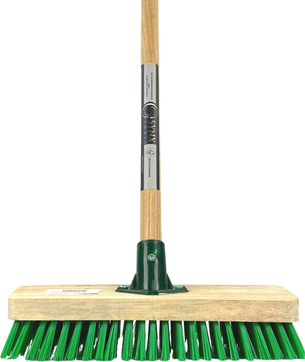 Synx Tools Tegelborstel 28cm - Mosbezem - Schrobbezem - Bezem - Mos - Onkruidborstel - Veger - Harde Borstel- Bezem Met Steel 120cm - Afbeelding 2