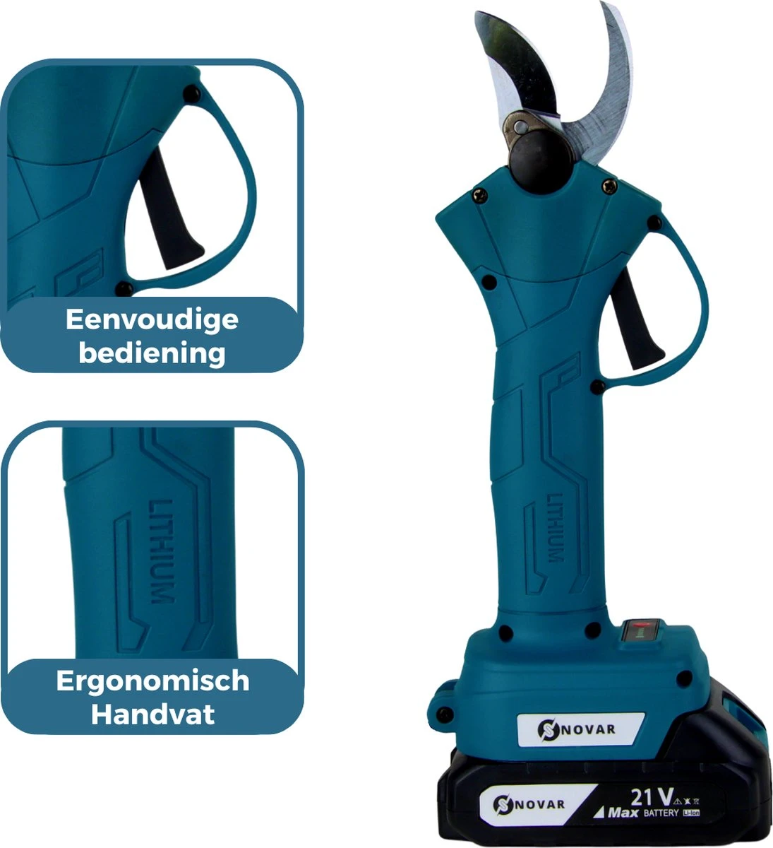 NovarGarden® Elektrische Snoeischaar NG1 - 2x Accu - Elektrisch - Takkenschaar - Op Batterij - 28mm - Afbeelding 10