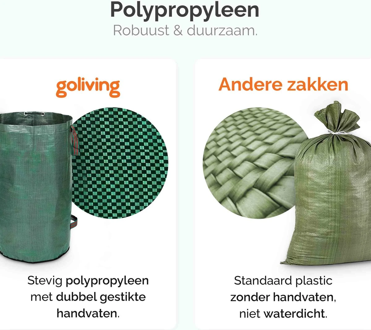 Goliving Tuinafvalzak - Set Van 2- Tuinafvalzakken Opvouwbaar - Tuinzak - Tuinafvalemmer - 2x 280 Liter - Groen - Afbeelding 3