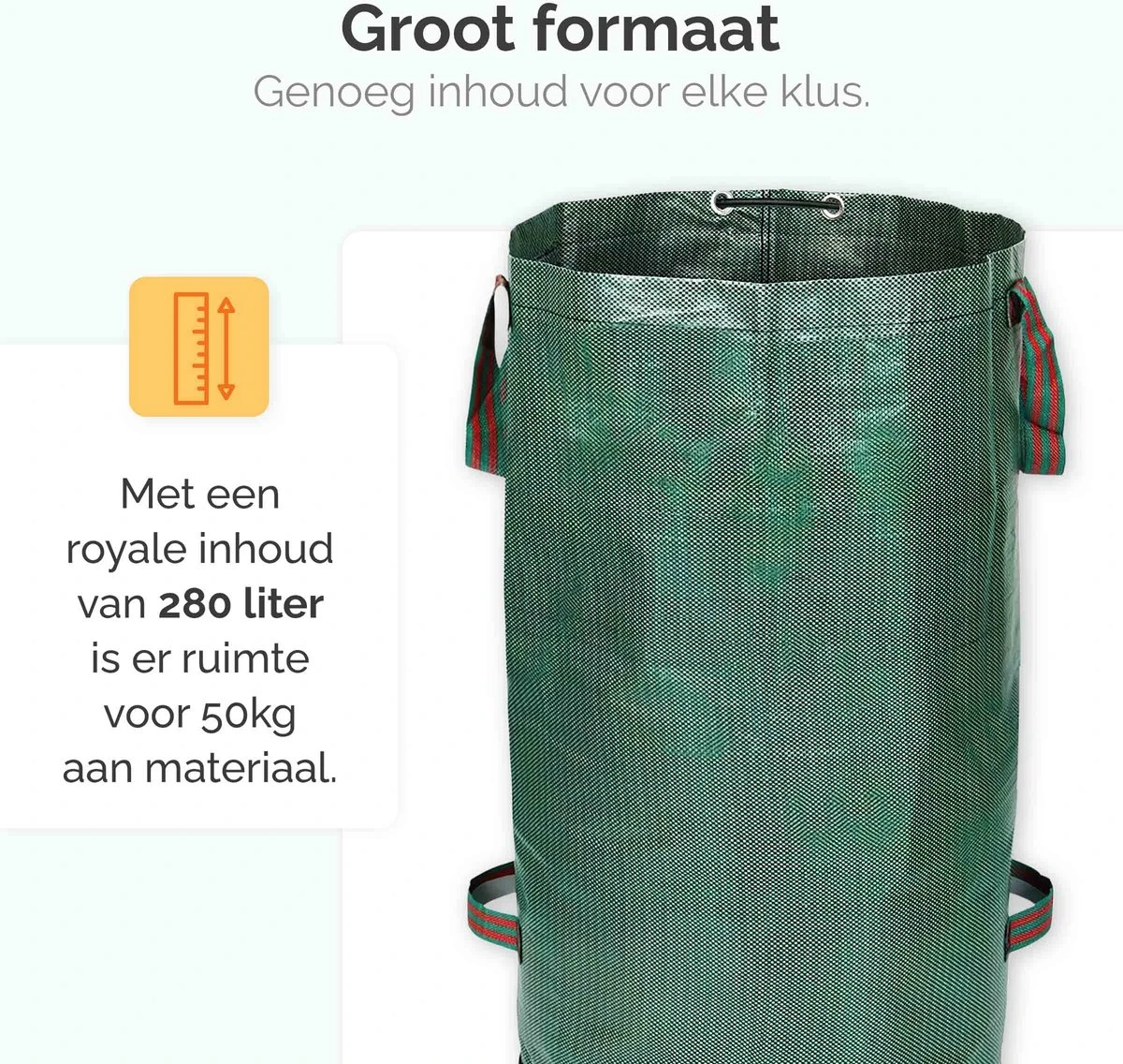 Goliving Tuinafvalzak - Set Van 2- Tuinafvalzakken Opvouwbaar - Tuinzak - Tuinafvalemmer - 2x 280 Liter - Groen - Afbeelding 4