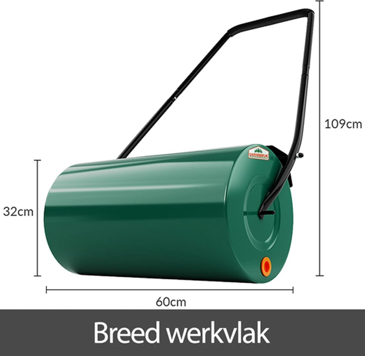 Gardebruk Tuinwals 60cm - 50L Vulvolume Staaltrommel - Groen - Afbeelding 4