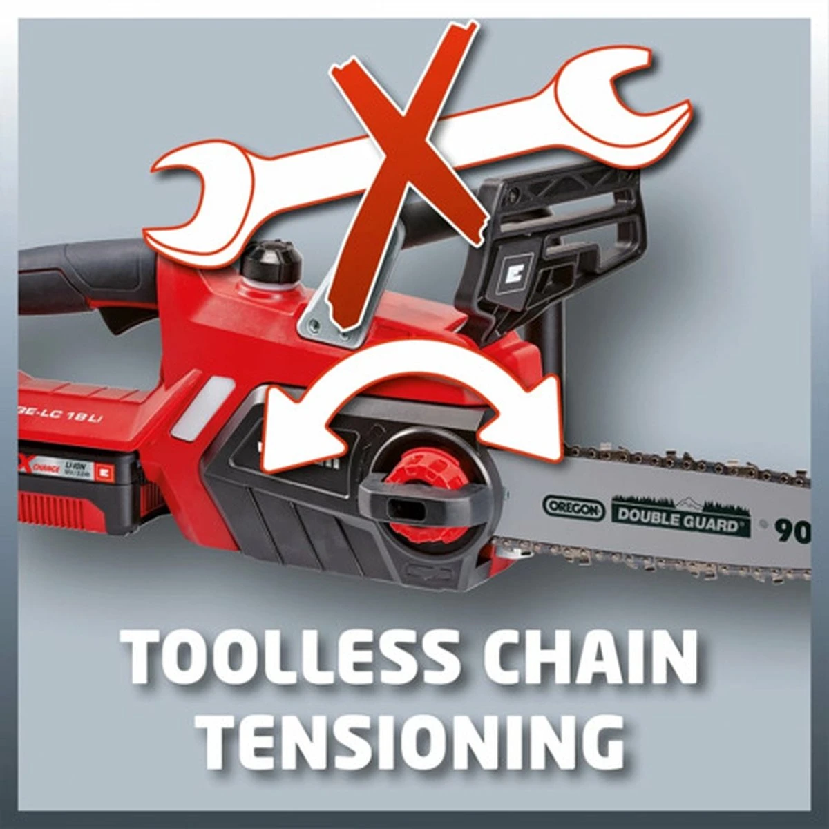 Einhell Accu Kettingzaag GE-LC 18 Li Kit (1x3,0Ah) Power X-Change (Li-Ion - 18 V - 25 Cm Zwaardlengte - 23 Cm Snijlengte - Terugslagbescherming - Kettingvangbout - Incl. 3,0 Ah Accu En Lader) - Afbeelding 16