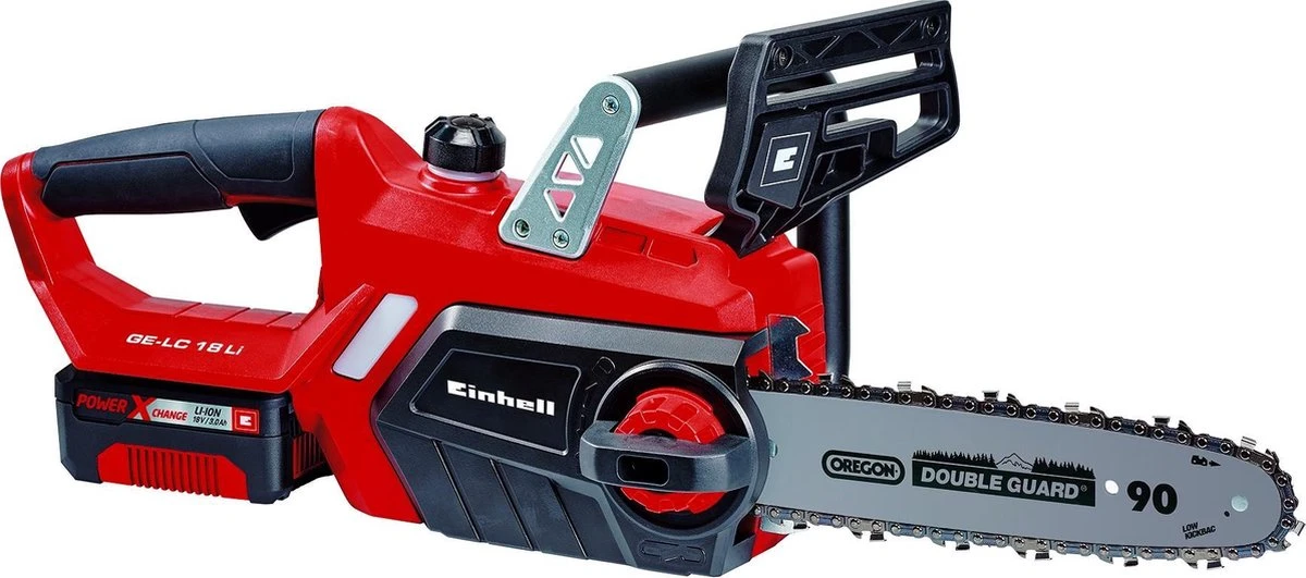 Einhell Accu Kettingzaag GE-LC 18 Li Kit (1x3,0Ah) Power X-Change (Li-Ion - 18 V - 25 Cm Zwaardlengte - 23 Cm Snijlengte - Terugslagbescherming - Kettingvangbout - Incl. 3,0 Ah Accu En Lader) - Afbeelding 2
