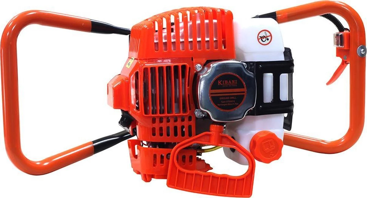 Kibani Grondboor 52cc Benzine + Grondboren Set 60 Mm + 80 Mm + 100 Mm + 150 Mm + 2 Verlengstukken - Palenboor - Grondboor Machine - Afbeelding 4