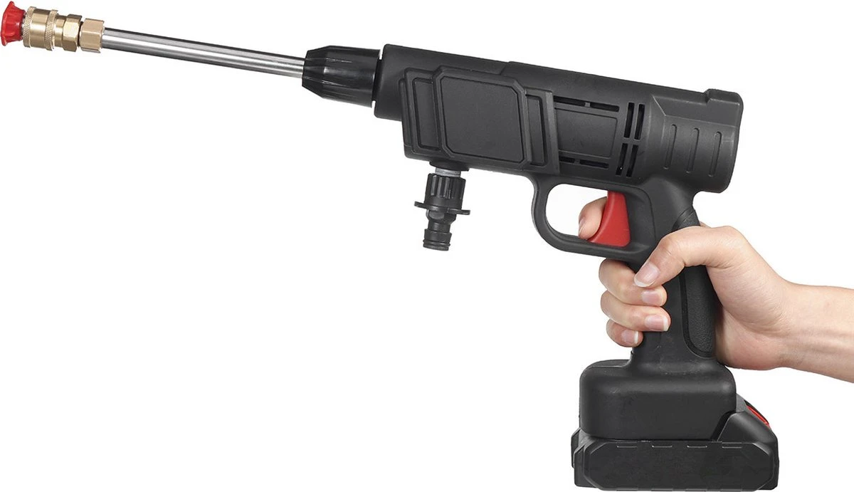 Merkloos Drillpro Elektrische Accu - Hogedrukreiniger - 30Bar - Multifunctioneel Mondstuk - Draagbaar Oplaadbaar Snoerloos - Zwart - Afbeelding 3