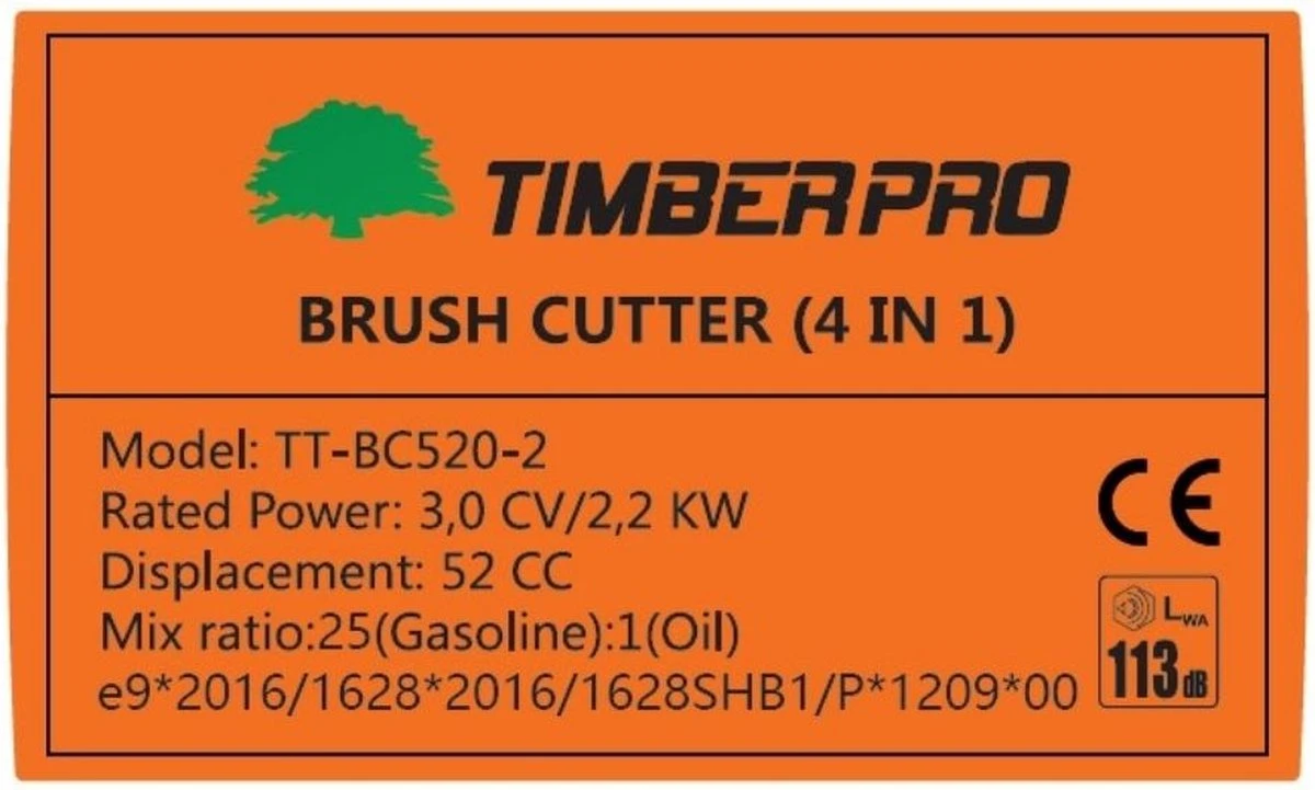 TIMBERPRO - Bosmaaier 2-in-1 - Benzine - Draad En Mes - 52 Cm³ - 3,0 PK. - Afbeelding 5