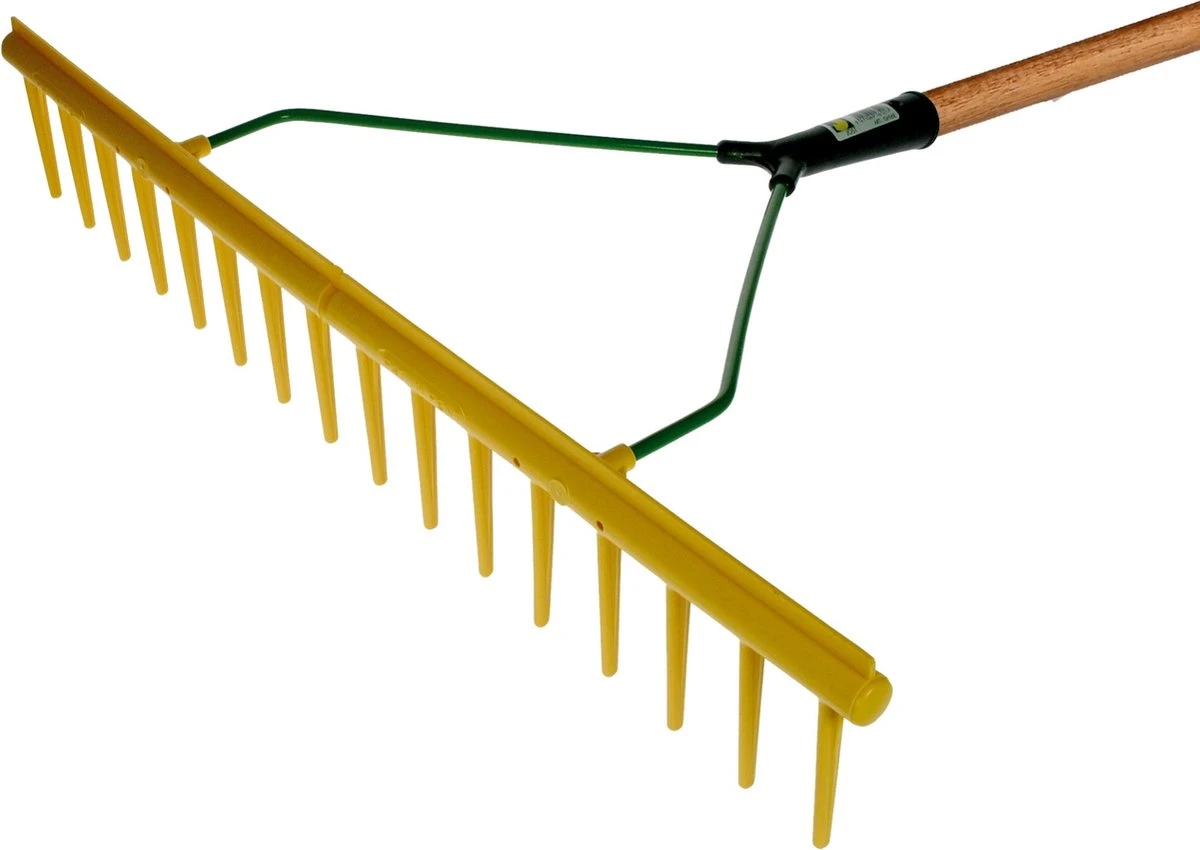 Excellent - Blad Hark - Polyhark Recht Rand - Tuin En Gazon Hark - Handhark - Grashark - Hark Zonder Steel - 16 Tanden - Rood - 65 CM - Afbeelding 2