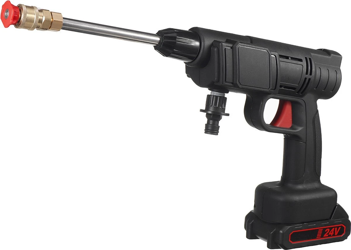 Merkloos Drillpro Elektrische Accu - Hogedrukreiniger - 30Bar - Multifunctioneel Mondstuk - Draagbaar Oplaadbaar Snoerloos - Zwart - Afbeelding 6