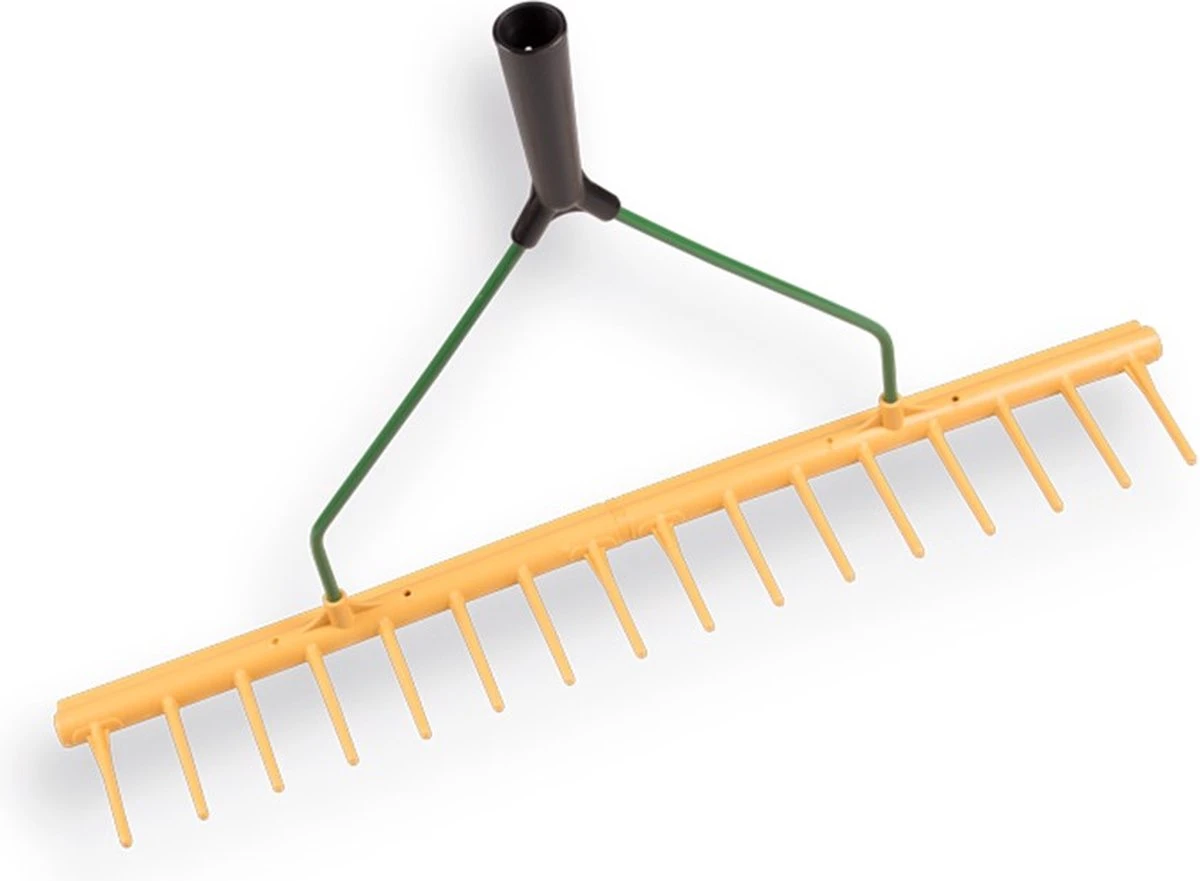 Excellent - Blad Hark - Polyhark Recht Rand - Tuin En Gazon Hark - Handhark - Grashark - Hark Zonder Steel - 16 Tanden - Rood - 65 CM - Afbeelding 3