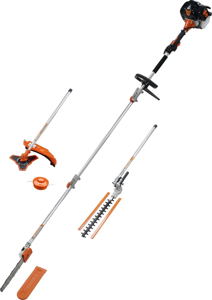 TIMBERPRO - 5-in-1 – Multitool – Benzine - Kettingzaag - Bosmaaier -Kantenmaaier - Haagschaar - Verlengstuk - 52 Cc. - Afbeelding 11